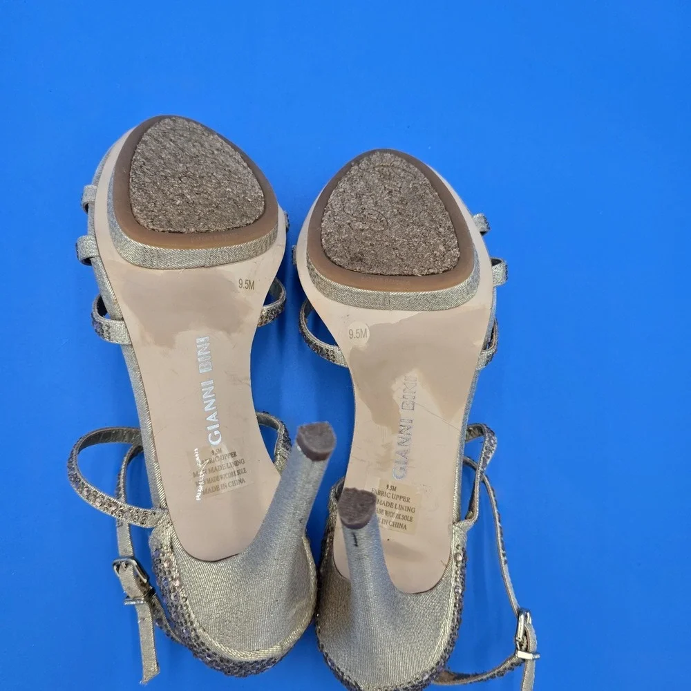 Gianni Bini Women's Strappy Stiletto Heels - Size 9.5 - Gold‎